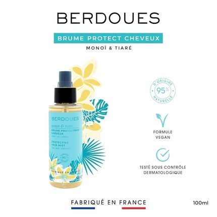 Berdoues Protective Hair Spray With Monoi And Tiare Fragrance Coconut And Monoi Oil