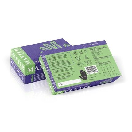 Maxter Unisex Disposable Powdered Latex Gloves Size M - 100 Pcs