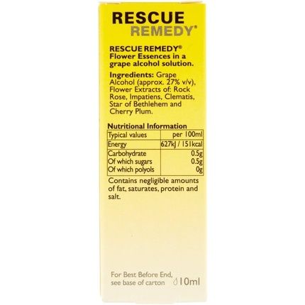Bach Rescue Remedy Flower Essences Comfort And Calm Emotional Wellness Dropper Bottle 10Ml
