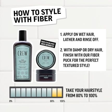 American Crew Fiber Pre-Styling Shampoo Hair Strengthening Shampoo For Men - Image 3
