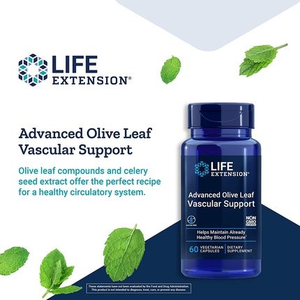 Advanced Olive Leaf Vascular Support With Celery Seed Extract 60 Vegetarian Capsules - Image 3