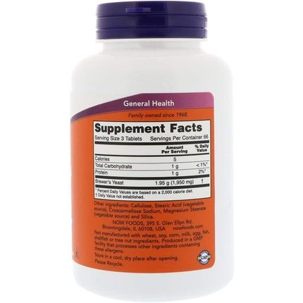 Now Foods Brewer'S Yeast 650 Mg 200 Tabs