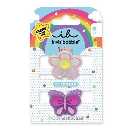 Invisibobble Clipstar Glow Happy Flower Hair Clips - 2 Pieces