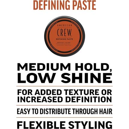 American Crew Defining Paste Medium Hold Low Shine Hair Styling Wax For Men 85G - Image 3