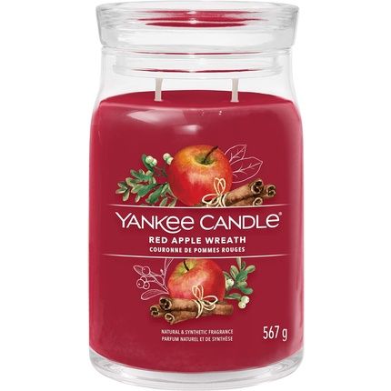 Yankee Candle Red Apple Wreath Signature Scented Candle Large Jar With Double Wicks