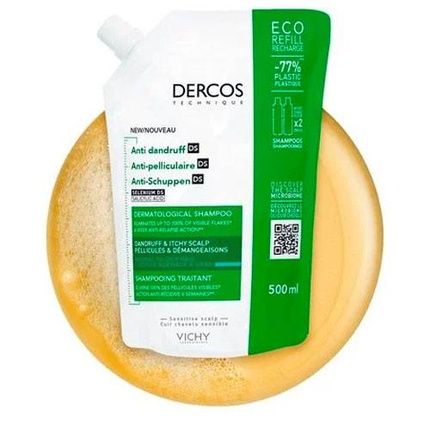 Vichy Dercos Antidandruff Shampoo For Normal To Oily Hair Ecorefill 500Ml