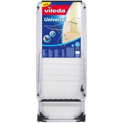 Vileda Universal Drying Rack Made Of Steel, 18 M Drying Line Length, With Wheels
