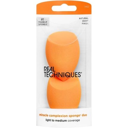 Real Techniques Miracle Complexion Makeup Sponge For Full Coverage Foundation - Pack Of 2