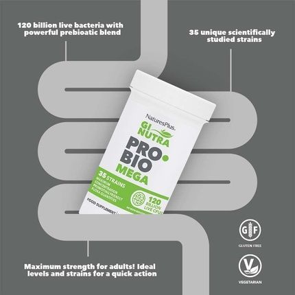 Naturesplus Gi Nutra Pro Bio Mega - 120 Billion Live Bacteria With Prebiotics - Image 3