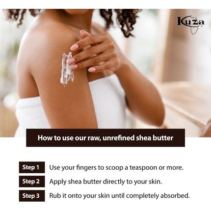 Kuza 100% African Shea Butter Solid White 227G - Image 3