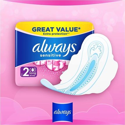Always Sensitive Pads With Wings Ultra Long 12 Pads Size 2