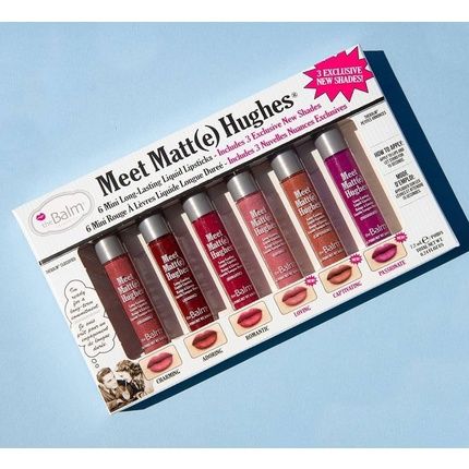 Thebalm Meet Matte Hughes Set Of 6 Mini Long-Lasting Liquid Lipsticks Volume 3