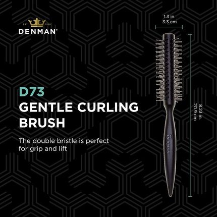 Denman D73 Soft Curl Brush With Nylon Single Ball Bristles 15Mm Shaft