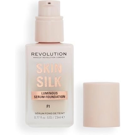 Makeup Revolution Skin Silk Serum Foundation Light To Medium Coverage With Hyaluronic Acid 23Ml