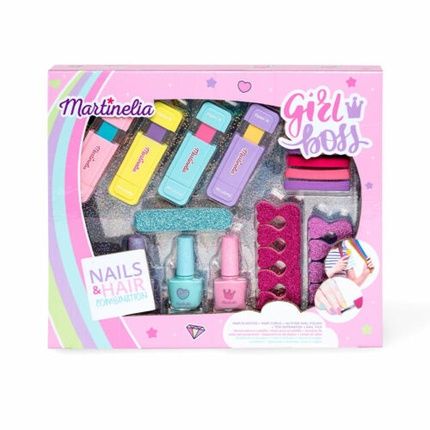 Martinelia Girl Boss Nail & Hair Makeup Set For Kids - 16 Pieces