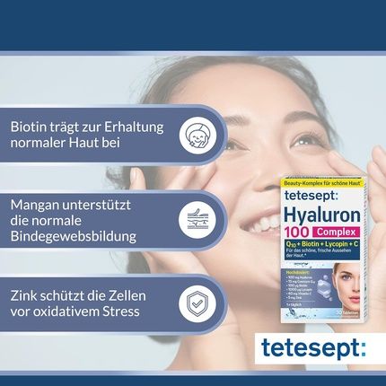 Tetesept Hyaluron 100 Complex Dietary Supplement 30 Tablets