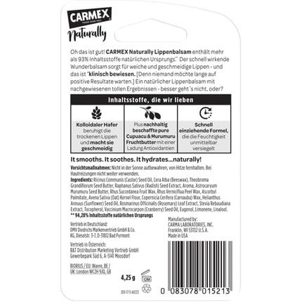 Carmex Naturally Stick Berry Natural Lip Care For Smooth Results