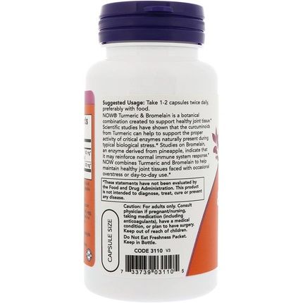 Now Turmeric & Bromelain 90 Capsules