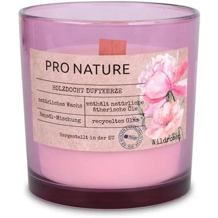 Muller Pro Nature Scented Candle In Glass With Wooden Wick And Rapeseed Wax