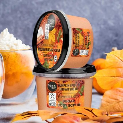 Organic Shop Pumpkin Spice Latte Body Scrub Brown Sugar 250Ml - Image 3