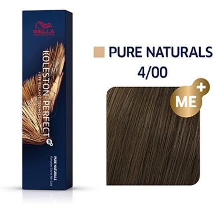 Wella Koleston Perfect Me+ Kp Pure Naturals Permanent Hair Color 4/00 Medium Intensive Brown 60Ml - Image 3