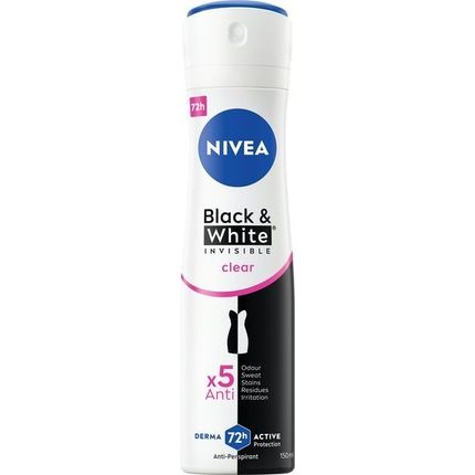 Nivea Invisible For Black & White Clear Antiperspirant Spray 150 Ml