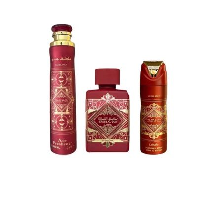 Lattafa Bade'E Al Oud Sublime Unisex 3 Piece Gift Set 3.4 Fl Oz Edp