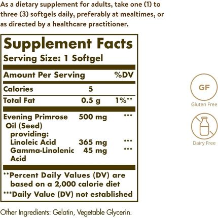 Solgar Evening Primrose Oil 500Mg Softgels