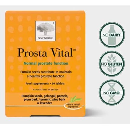 Prosta Vital Prostate Health Supplement 60 Tabs With Pumpkin, Galangal, Pomelo, And Turmeric