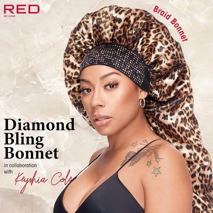 Red By Kiss Wide Edge Bonnet Silky Sleep Cap Diamond Bling Keyshia Cole Frizz Free Luxe Leopard - Image 3