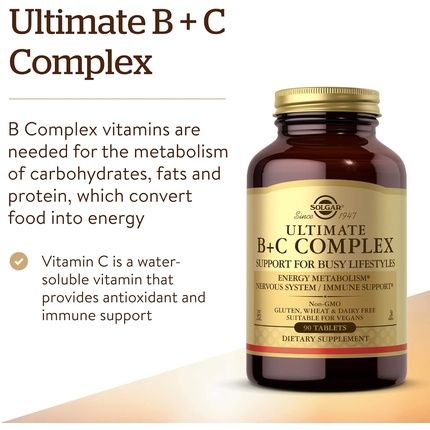 Solgar Ultimate B Plus C Complex Tablets 90 Count - Image 3