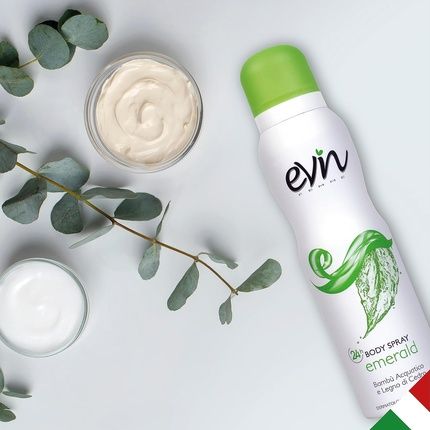 Evin Femme Deodorant For Women Spray Emerald Aquatic Bamboo And Cedarwood 24H Active Formula Dermatologically Tested 150Ml - Image 3