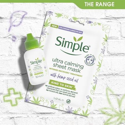 Simple Calming Moisturizer Skin Cream With Organic Hemp Seed Oil Skincare For Sensitive Skin 50Ml