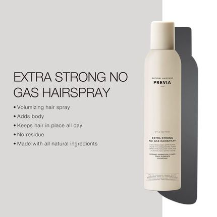 Previa Extra Strong No Gas Hairspray With Organic Verbascum Flower 11.8Oz