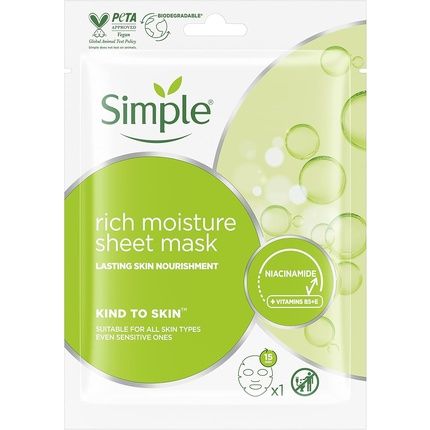 Simple Kind To Skin Rich Moisture Sheet Mask 21Ml