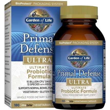 Garden Of Life Whole Food Primal Defense Ultra Ultimate Probiotic Dietary Supplement 180 Vegetarian Capsules