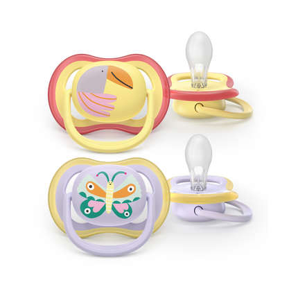 Philips Avent Ultra Air Soother For 06 Months In Light Purplelight Yellow