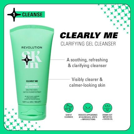Revolution Skin Clearly Me Clarifying Cleansing Gel Face Wash Hydrates Skin