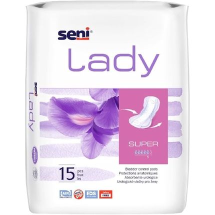 Seni Lady Super Bladder Control Pads For Women Light Incontinence Breathable Extra Dry System Latex Free High Absorbent Odour Stop Dermatologically Tested Side Leakage Protection