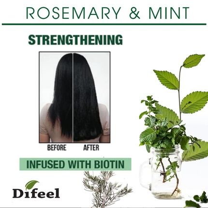 Difeel Rosemary And Mint Premium Hair Oil With Biotin 8 Oz - Image 3