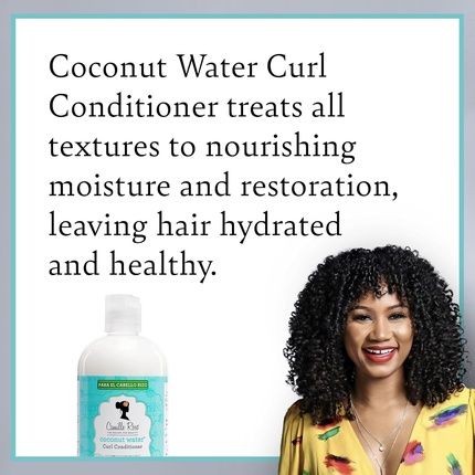 Camille Rose Coconut Water Conditioner 12 Oz With Natural Coconut Oil, Rosemary Oil, Castor Oil