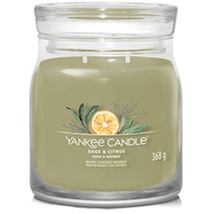 Yankee Candle Sage Citrus Signature Candle Aromatic Candle In Large Glass 567 G