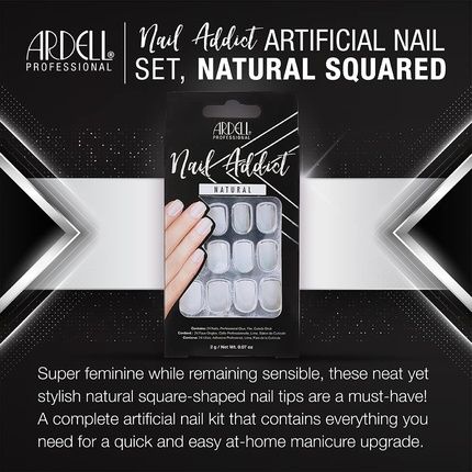 Ardell Nail Addict Natural Style Artificial Nails Salon Quality Nail Tips For Home Natural Squared