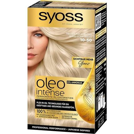 Syoss Oleo Intense Oil Colouration 10-50 Light Ash Blonde Level 3