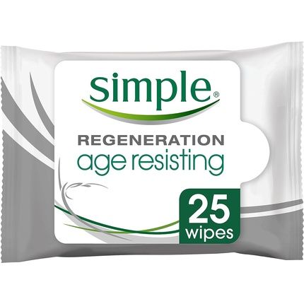 Simple Age Resisting Biodegradable Cleansing Wipes 25 Wipes - Image 3