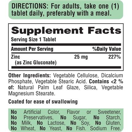 Puritan'S Pride Zinc 25Mg Immune System Health Tablets 100 Count