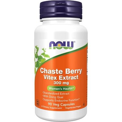 Now Supplements Chaste Berry Vitex Extract 300Mg With Dong Quai Women'S Health 90 Veg Capsules