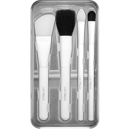 Catrice Facial Care Brush Set Silver Soothing And Mattifying For Sensitive Skin