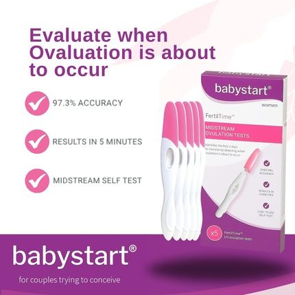 Fertiltime Ovulation Tests 5X Lh Test Strips Midstream Hormone Testing - Pack Of 5