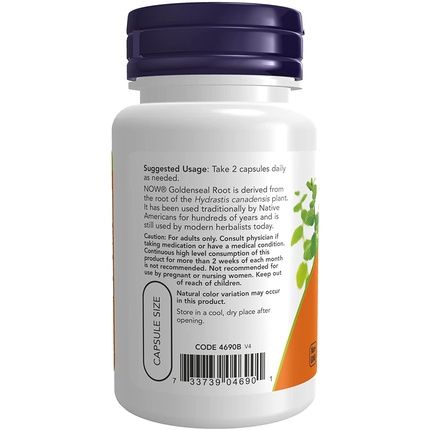 Now Foods Goldenseal Root 500Mg 50 Capsules - Image 3